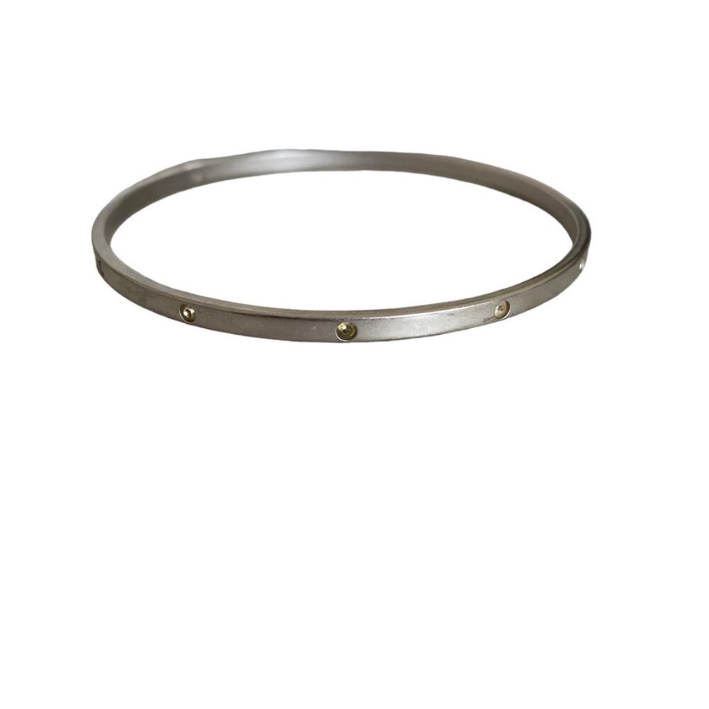 Swarovski skinny mat silver tone bangle with crystals signed
